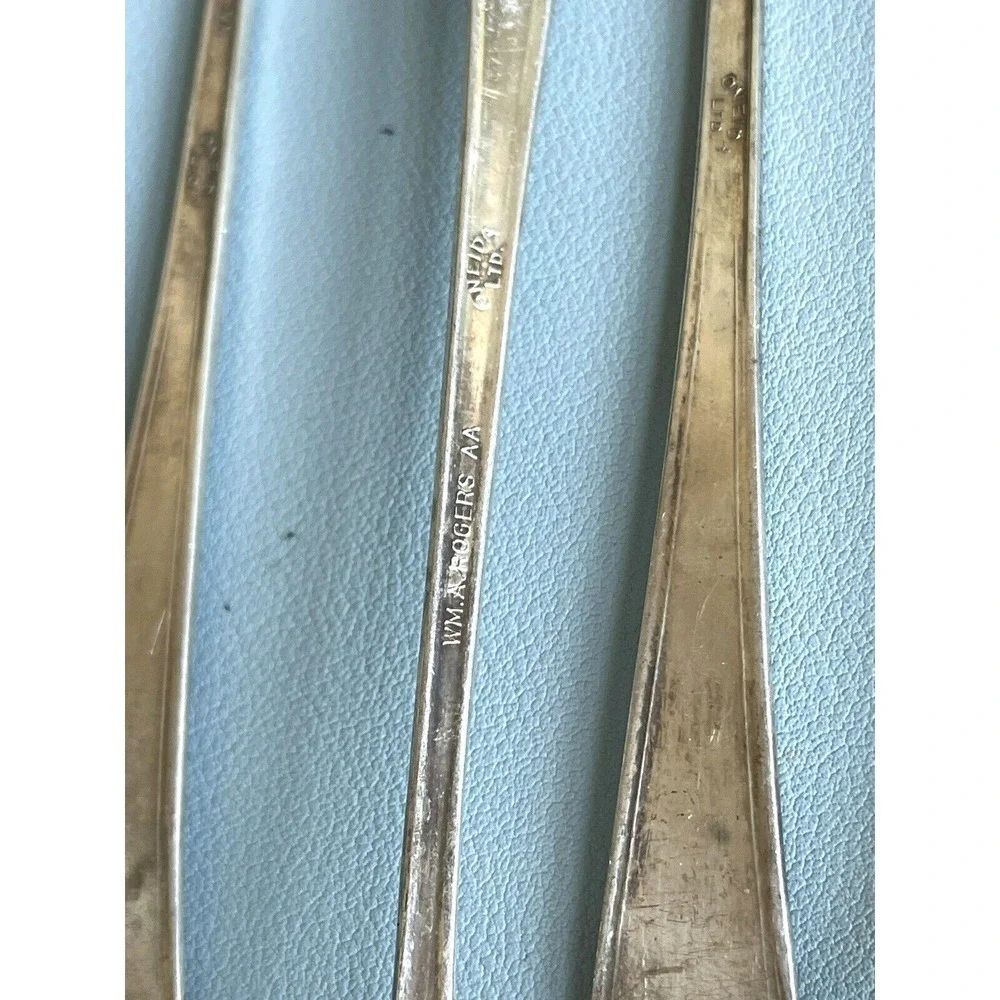 4 Pcs Wm.Rogers AA Oneida Ltd. Berkeley Silverplate Iced Tea Spoon